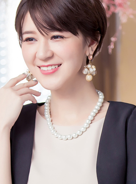 大珍珠叠戴法式小香风装饰锁骨链