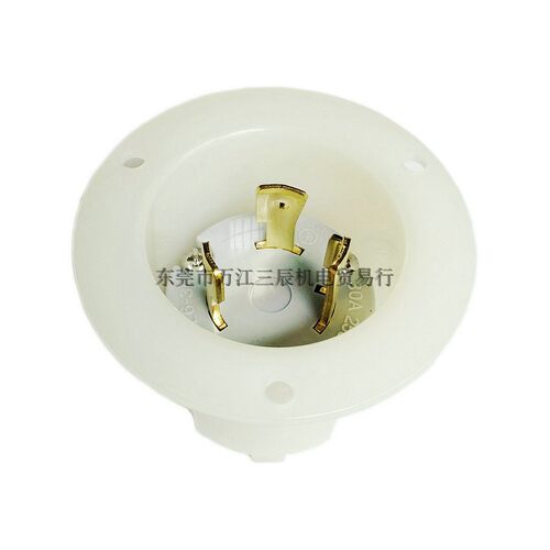 美规NEAM L6-30 30A250V3P UL法兰安装插头J-519台湾嵘光OLYMPIA - 图3