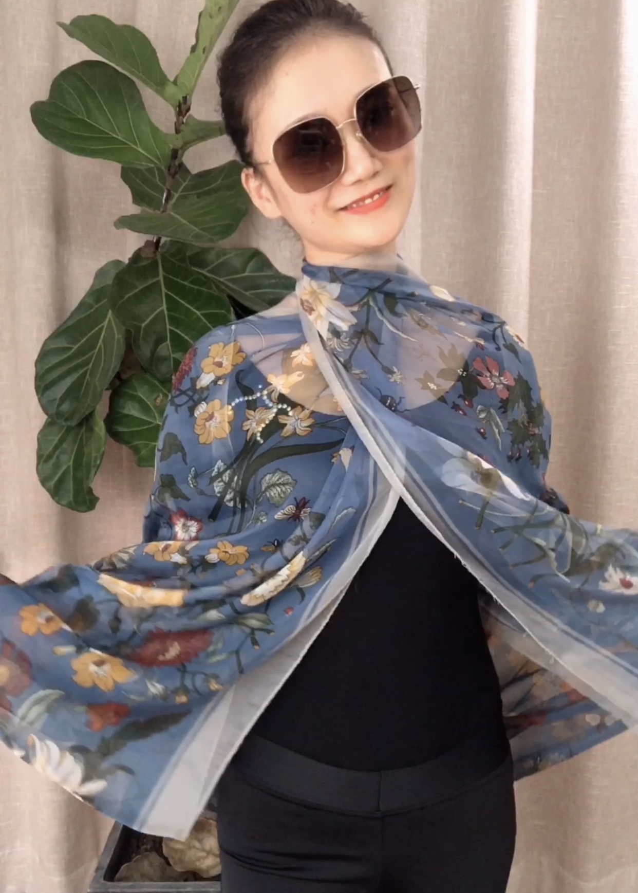 艾米家饰品店艾米家旅游披肩防晒丝巾女雪纺送专用丝巾扣3