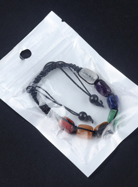 欧美时尚热销手工编织手链个性天然石七彩色查克拉水晶手串