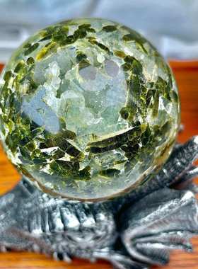 天然葡萄石球原石幸运之石缓解压力带来希望装饰品摆件工艺品热销