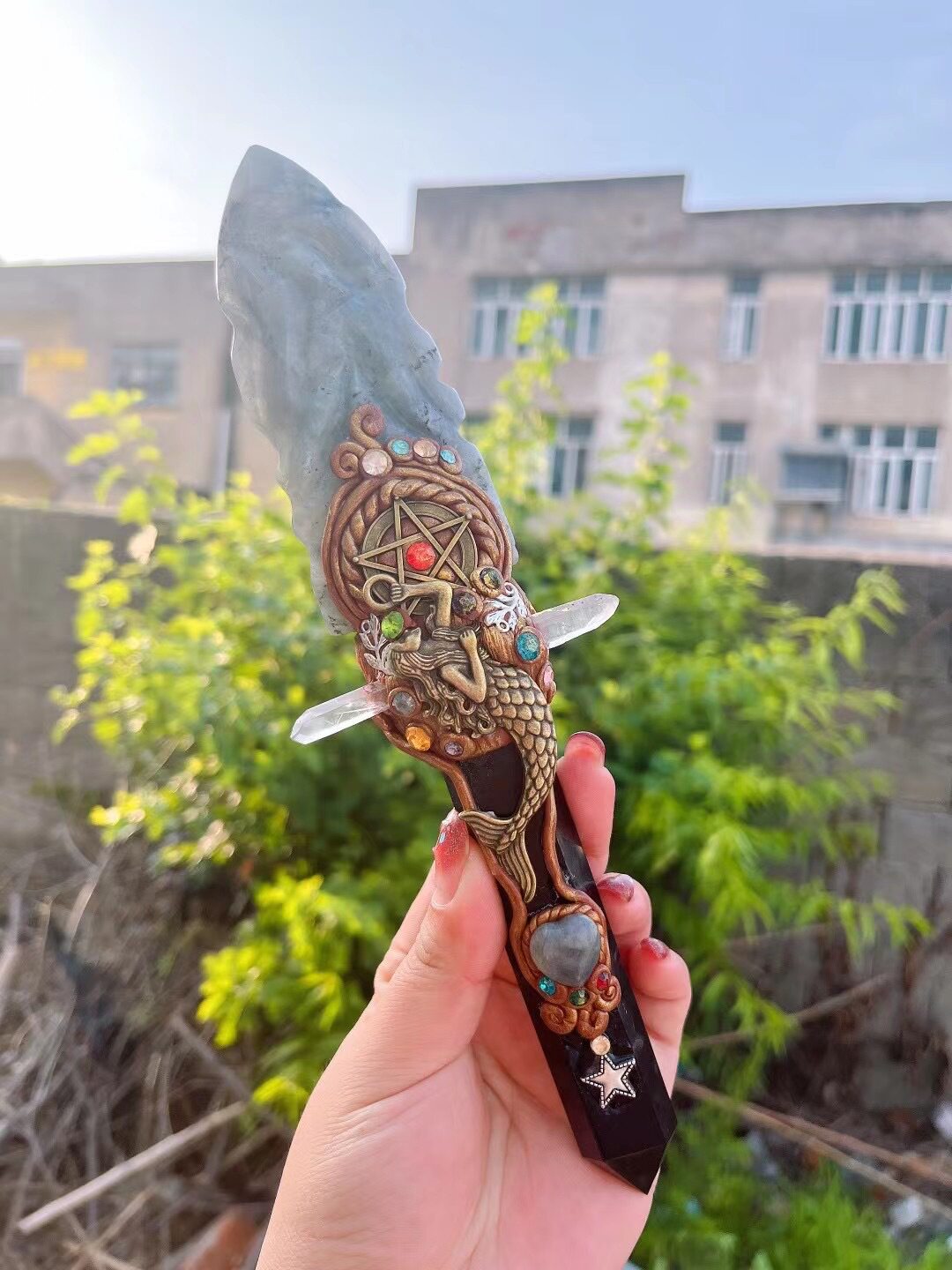 水晶魔法权杖仙女棒个性摆件水晶棒