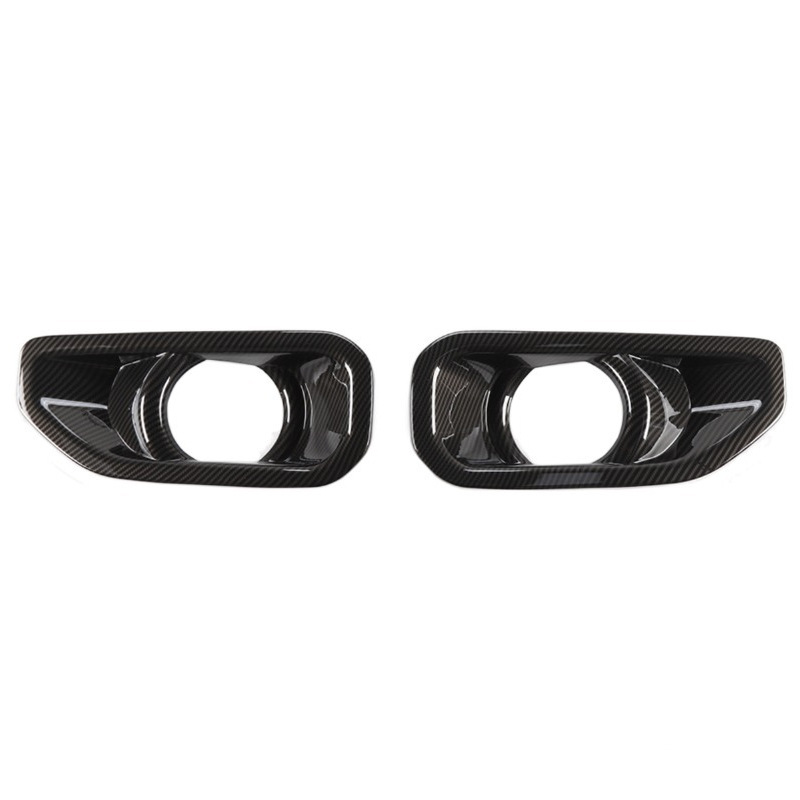 适用于18-22款jeep吉普牧马人JL雾灯框碳纤纹雾灯罩杠灯红色装饰 - 图2