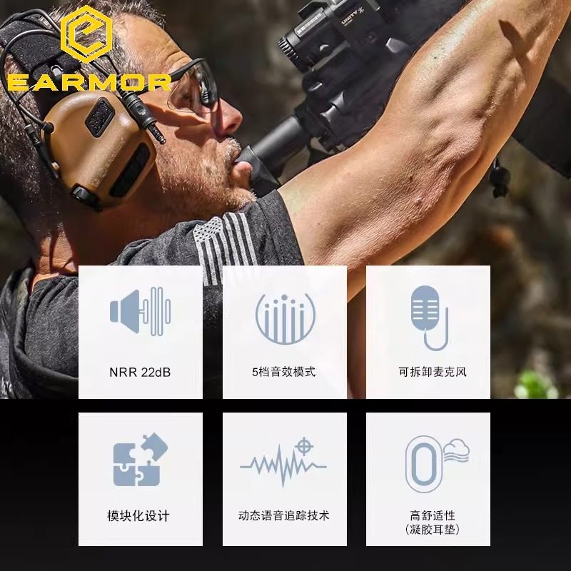 EARMOR耳魔M32X PLUS战术耳机拾音降噪fast头盔实弹射击听力防护,淘宝优惠券,粉丝福利购,淘宝优惠卷
