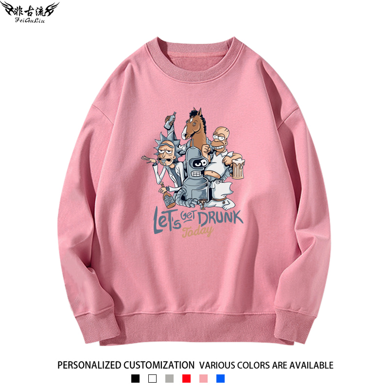 辛普森一家联名瑞克与莫蒂衣服男女圆领卫衣潮牌卡通动漫衣服长袖-图3