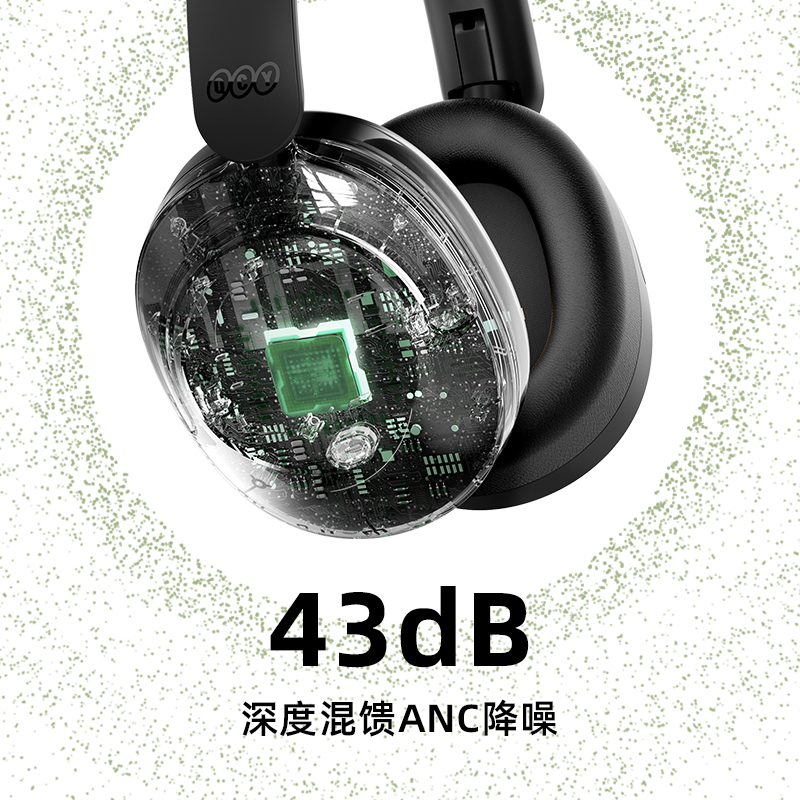 QCY H4头戴式蓝牙耳机ANC主动降噪有线电脑游戏超长续航高音质