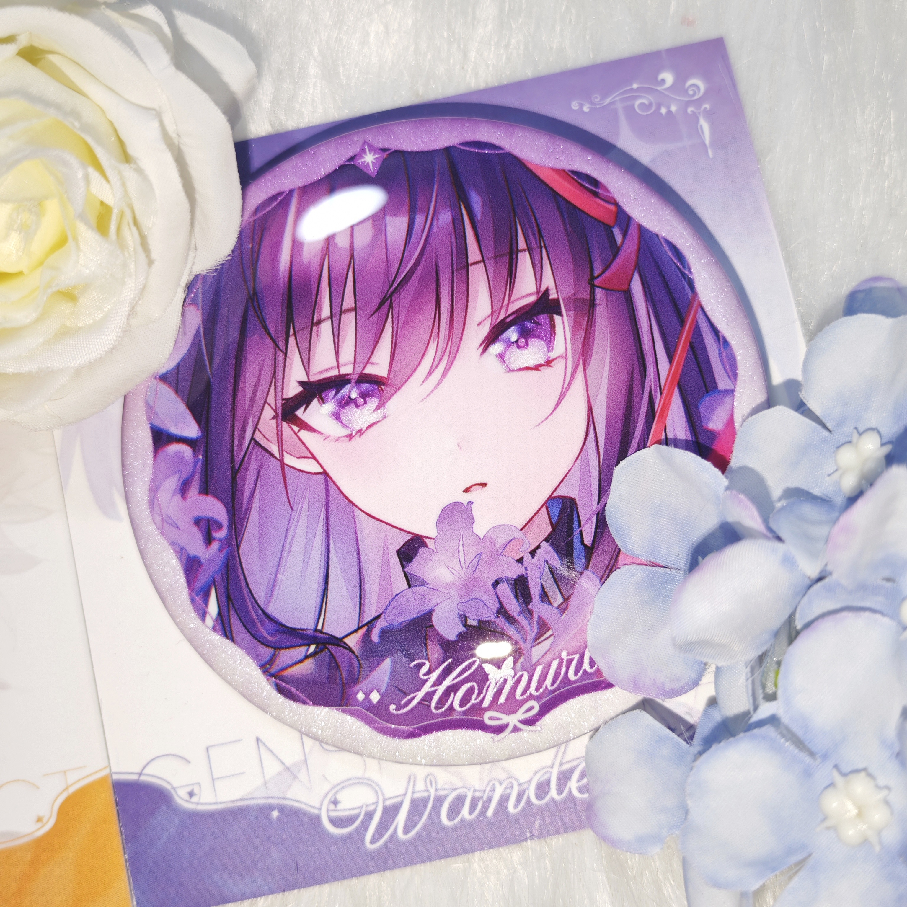 【原创同人】魔法少女小圆周边鹿目圆香晓美焰吧唧徽章色纸明信片 - 图1