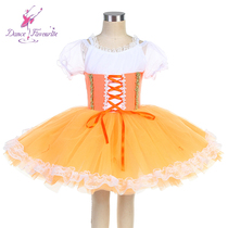 Ballet Out of the Childrens Competition Performance Costume Orange Professional Dance Fluffy Skirt Adult Yarn Dress Ballet Tutu Dress