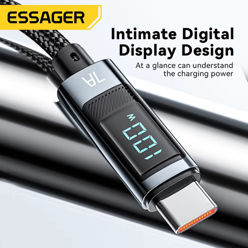 Essager 7A USB Type C Cable 100W USB C Charger Data For Realme Huawei 66W Fast Charging Wire Cord - 图1