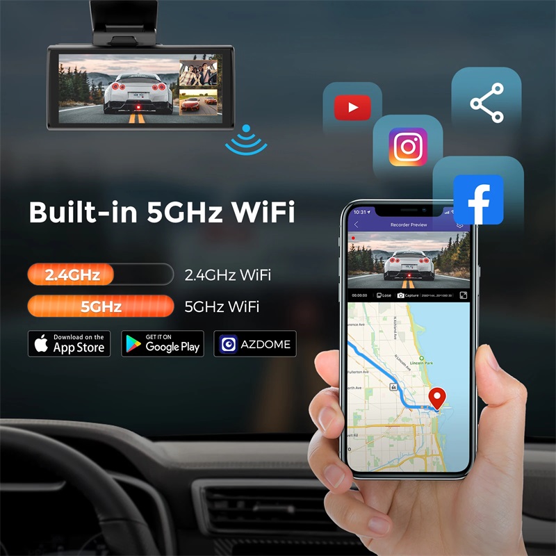 5K Dash Cam WiFi GPS 4