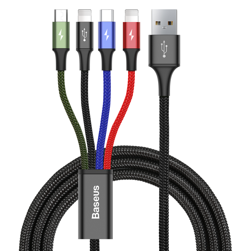 4 in 1 USB C Cable Charger Cable四合一快充闪充充电数据线3.5A快充线适用于iPhone华为小米安卓Type-C - 图3