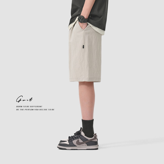 GWIT summer light drooping ice silk work shorts men