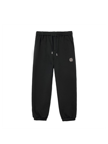 GWIT 420g美粒绒 冬季保暖潮牌宽松休闲加绒加厚束脚运动卫裤男 - 图3