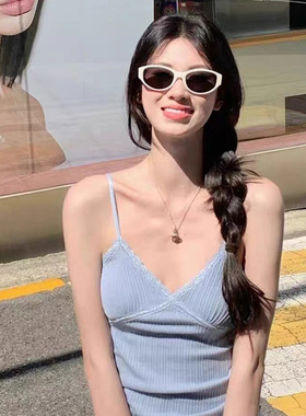 白色猫眼近视墨镜高级感夏季遮阳
