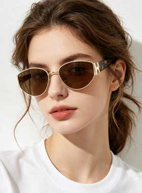 复古金属猫眼近视墨镜女可配度数