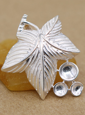 纯银琥珀蜜蜡水晶翡翠吊坠扣