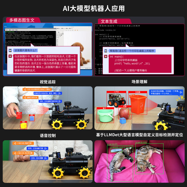 Raspberry Pi 5 Car AI Large Model Speech Recognition Mailun Robot AI Visual Intelligence Embodied Intelligence