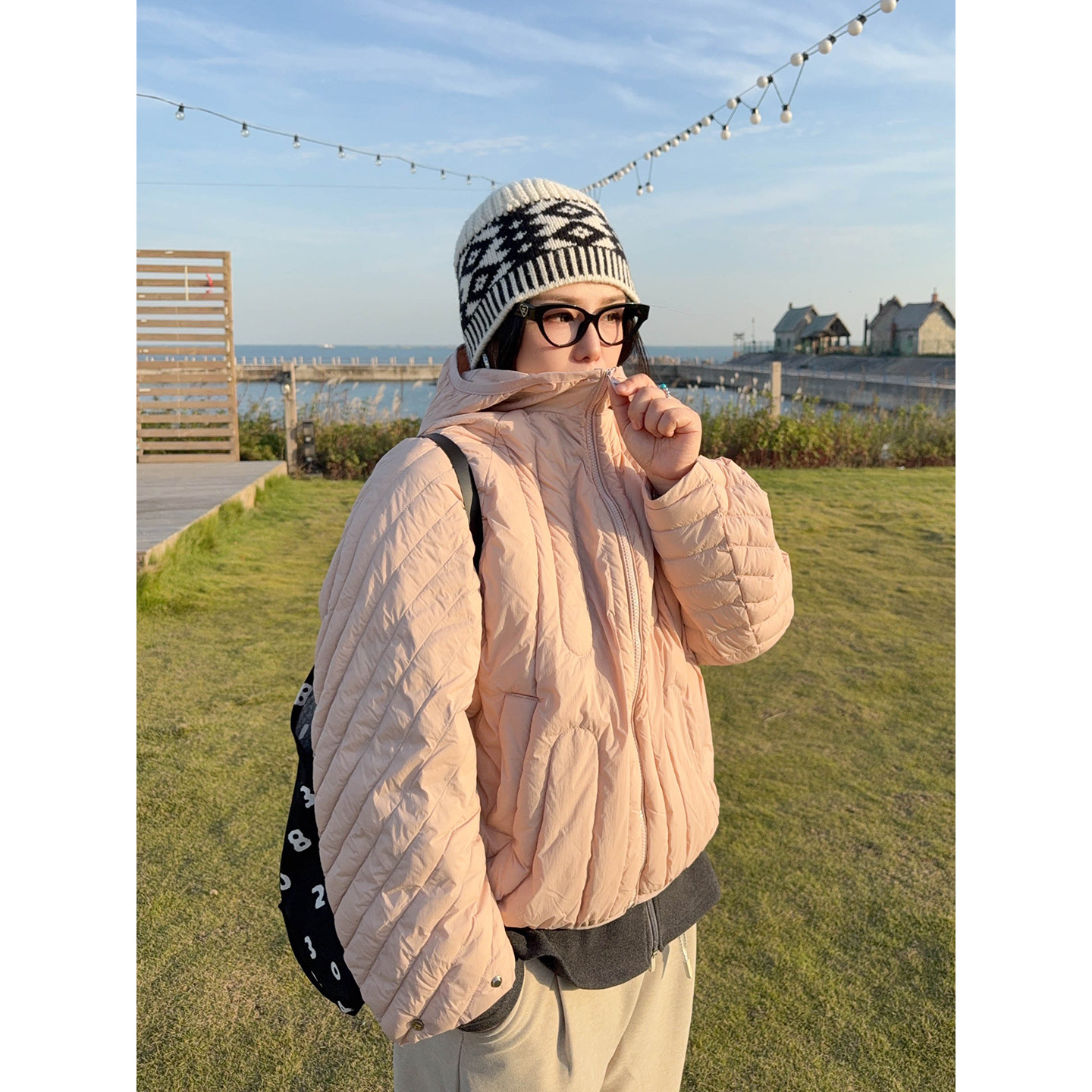 VOGANA戛纳家大码女装排骨90白鸭绒羽绒服外套冬连帽减龄显瘦棉服