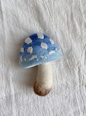 羊毛毡蘑菇半立体成品胸针蘑菇挂件蘑菇冰箱贴可爱羊毛毡定制蘑菇
