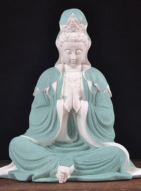 陶瓷新中式观音菩萨禅意摆件家居