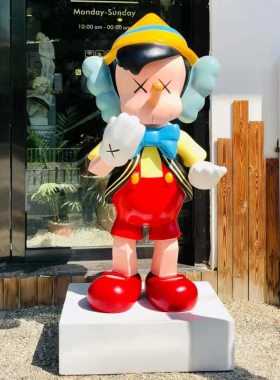 网红木偶奇遇记皮诺丘潮玩公仔玻璃纤维雕塑幼儿园店铺装饰大摆件
