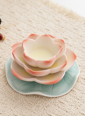 陶瓷莲花底座泡泡玛特手办装饰