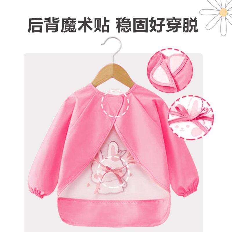 儿童罩衣宝宝吃饭围兜婴儿反穿护衣小猪佩奇TPU防水防脏定制围裙,淘宝优惠券,粉丝福利购,淘宝优惠卷