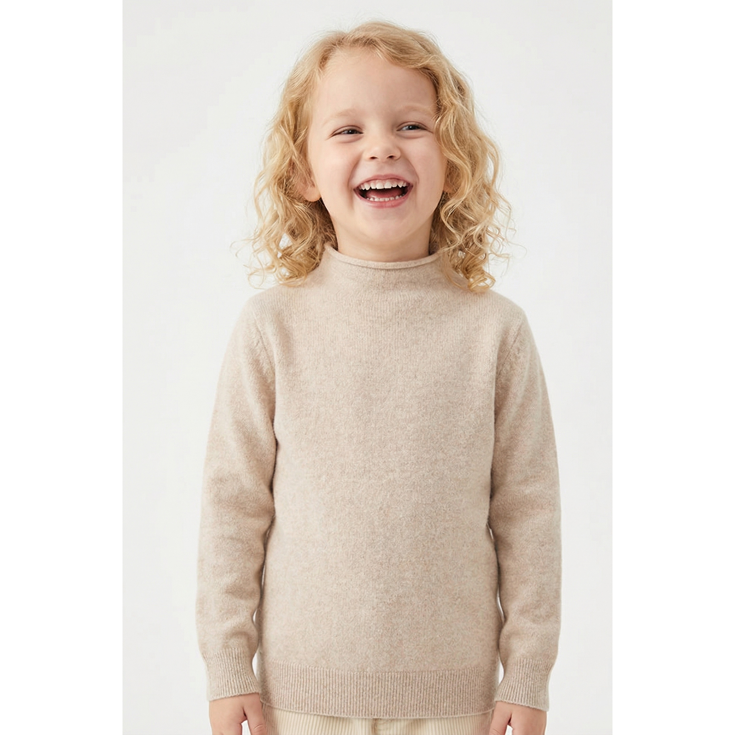 SABER-KIDS春秋半高领儿童亲子羊绒打底衫100%山羊绒女孩薄套头衫,淘宝优惠券,粉丝福利购,淘宝优惠卷