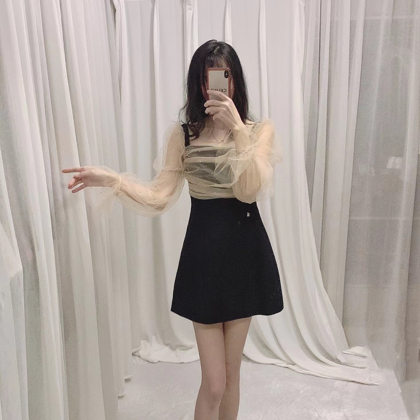 ALU高奢私服OOTD 瑞士進口滿水鑽網紗小禮服坐擁城堡大女主連衣裙 - 图3