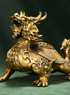 铜龙龟摆件铜制金钱龟