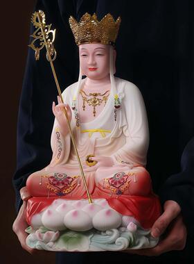 汉白玉观音菩萨佛像摆件南无大愿观世音释迦牟尼佛像地藏王全堂佛