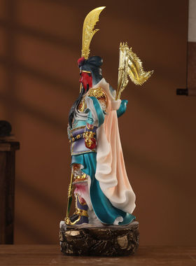 汉白玉财神关公摆件招财店铺家用办公室公司前台供奉神像忠义千秋