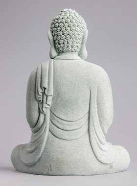 逗兽记中式砂石盘坐无畏如来摆件