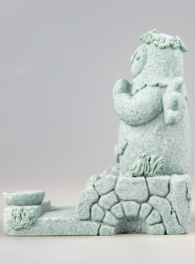 逗兽记青砂石摆件国潮桌面茶宠