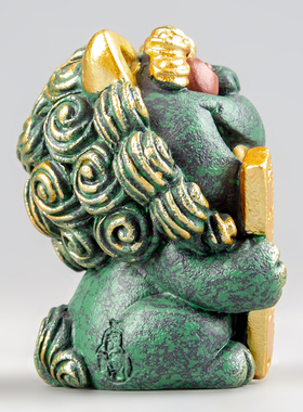 逗兽记青砂石摆件国潮桌面茶宠