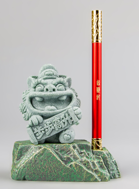 逗兽记青砂石摆件国潮桌面茶宠