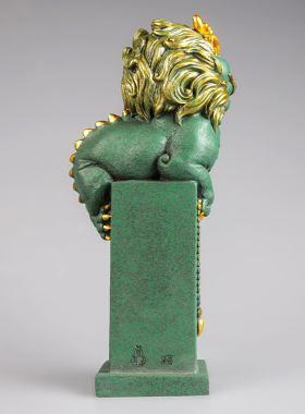 逗兽记青砂石国潮风装饰摆件