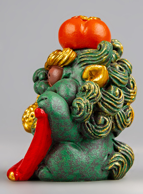 逗兽记青砂石摆件国潮桌面茶宠