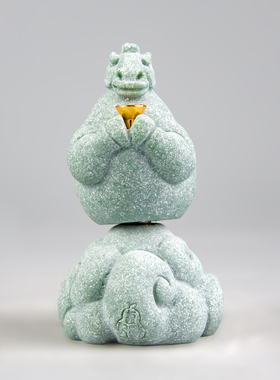 逗兽记青砂石摆件国潮桌面茶宠