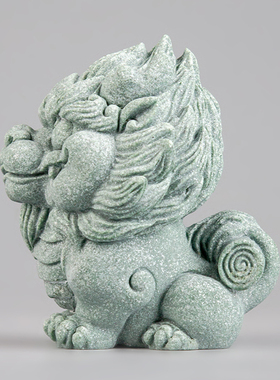 逗兽记青砂石新中式桌面摆件