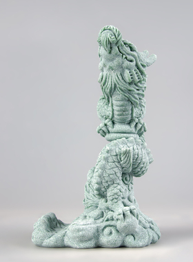 凌云御福青砂石蟠龙飞天手机支架