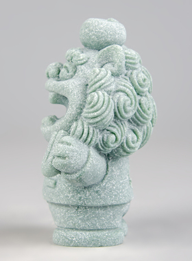 青砂石物理学家风狮爷摆件新中式萌狮茶宠书房茶室桌面造景装饰品