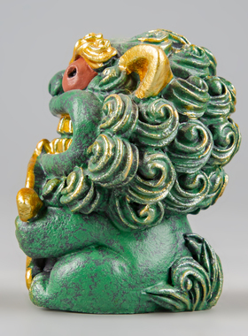 逗兽记青砂石摆件国潮桌面茶宠