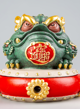 逗兽记青砂石摆件国潮桌面茶宠