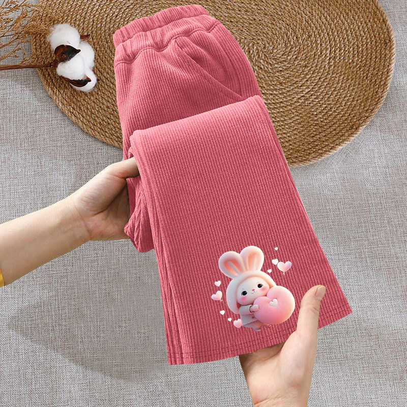 女童裤子喇叭裤春秋2025新款儿童洋气中大童女孩休闲阔腿灯芯绒裤,淘宝优惠券,粉丝福利购,淘宝优惠卷