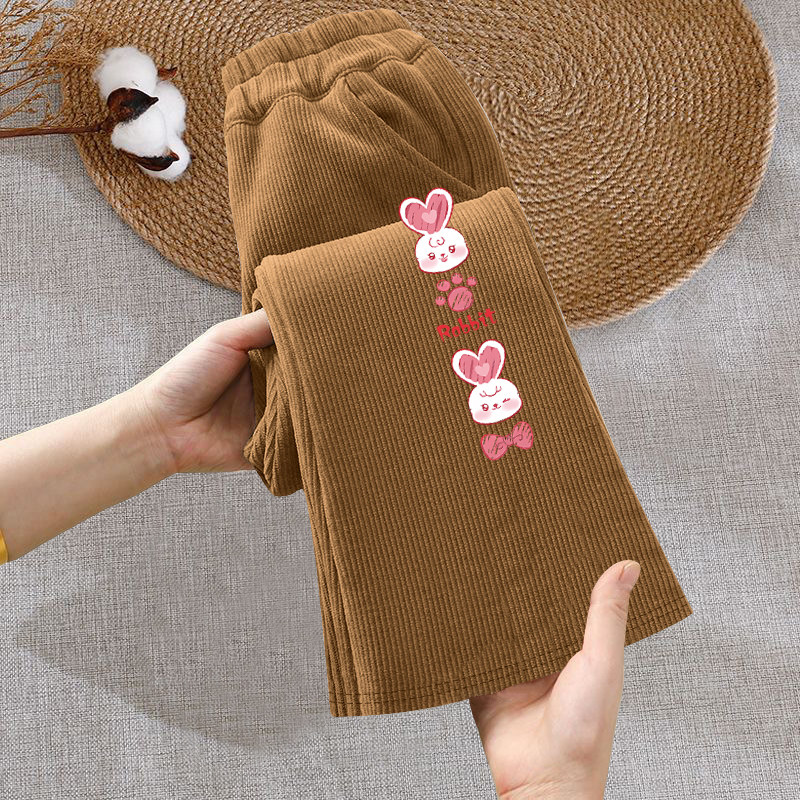 女童裤子喇叭裤春秋2025新款儿童洋气中大童女孩休闲阔腿灯芯绒裤,淘宝优惠券,粉丝福利购,淘宝优惠卷