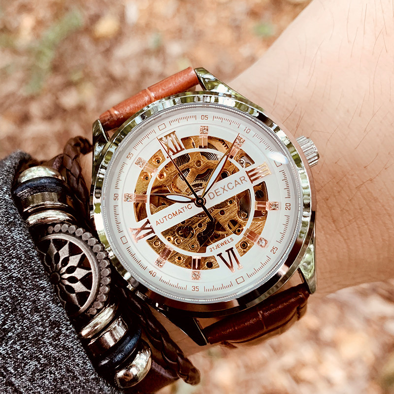 新概念男士全自动镂空潮流机械表 度卡国产腕表