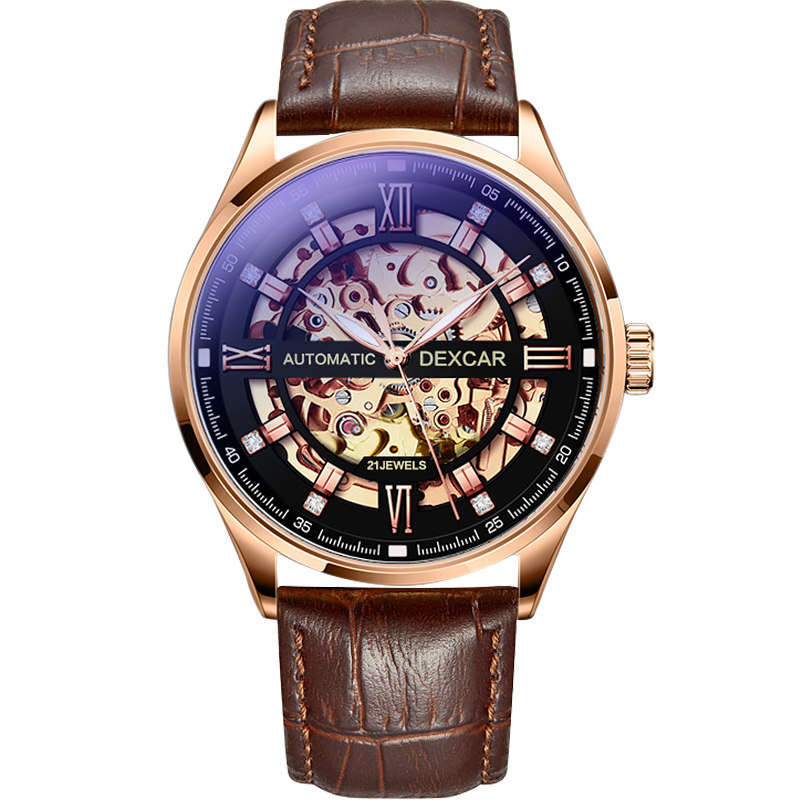 新概念男士全自动镂空潮流机械表 度卡国产腕表