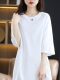 Mid-length short-sleeved Korean thin Korean pure cotton women