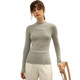 100%all -cotton line foreign sweater female half -high collar sweater slim -light cotton long sleeve base